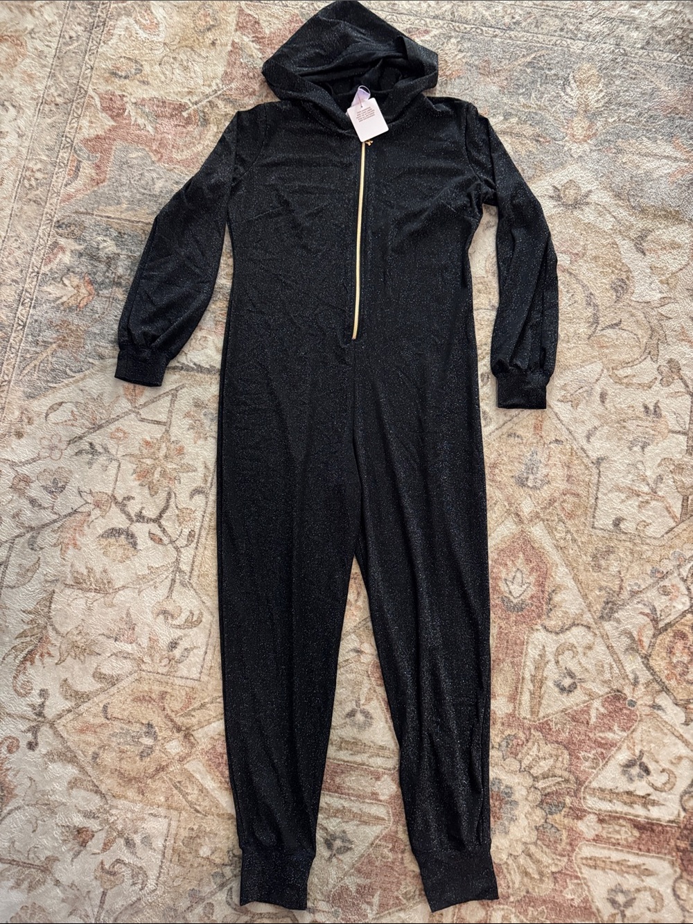 Savage X Fenty Sleep & Shine Hooded Onesie in Black Caviar